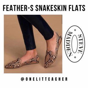 Steve Madden Feather Snakeskin Pointed Toe Flats